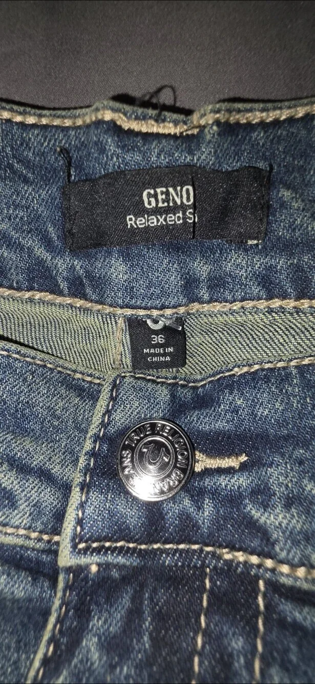 True Religion Men's Geno Slim Fit Straight Jeans Size 36x32 Sku 162 NWT